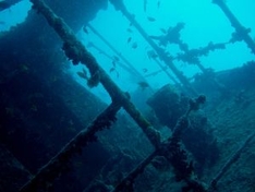 Blick von der Brücke der Thistlegorm nahe Sharm el Sheikh