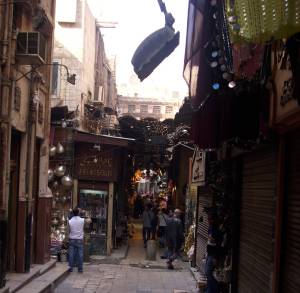 Gassen im Kahn al Khalili Basar in Kairo
